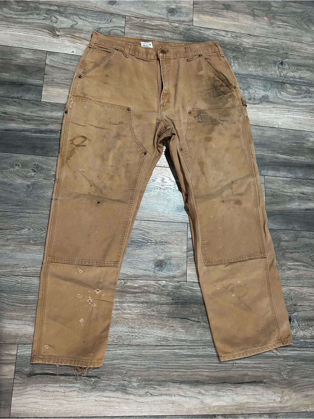 Carhartt B136 BRN Double Knee Carpenter Pants Mens 38 x 32 Distressed 90’s